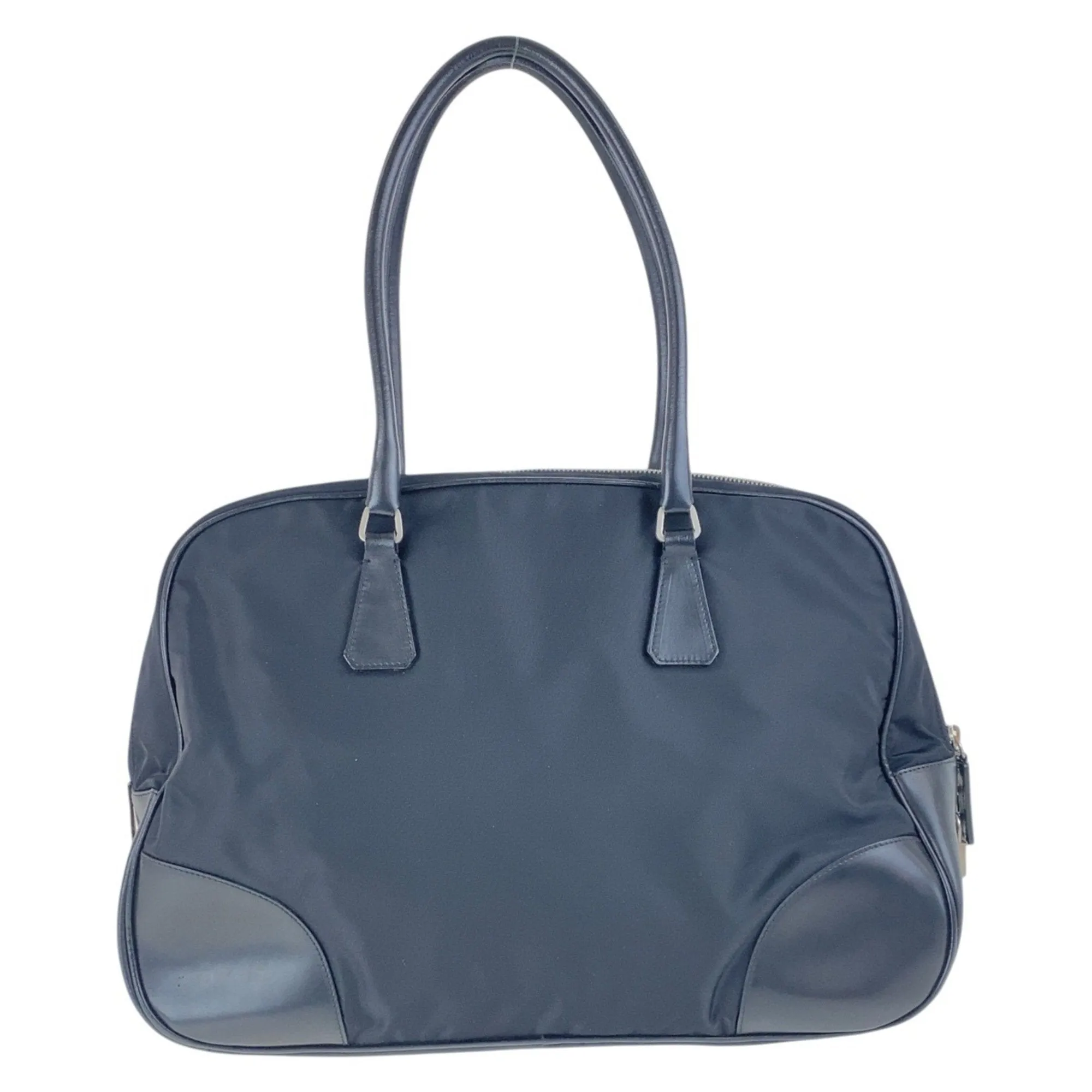 Prada Nylon Leather Handbag Shoulder Bag (Pre-Owned)