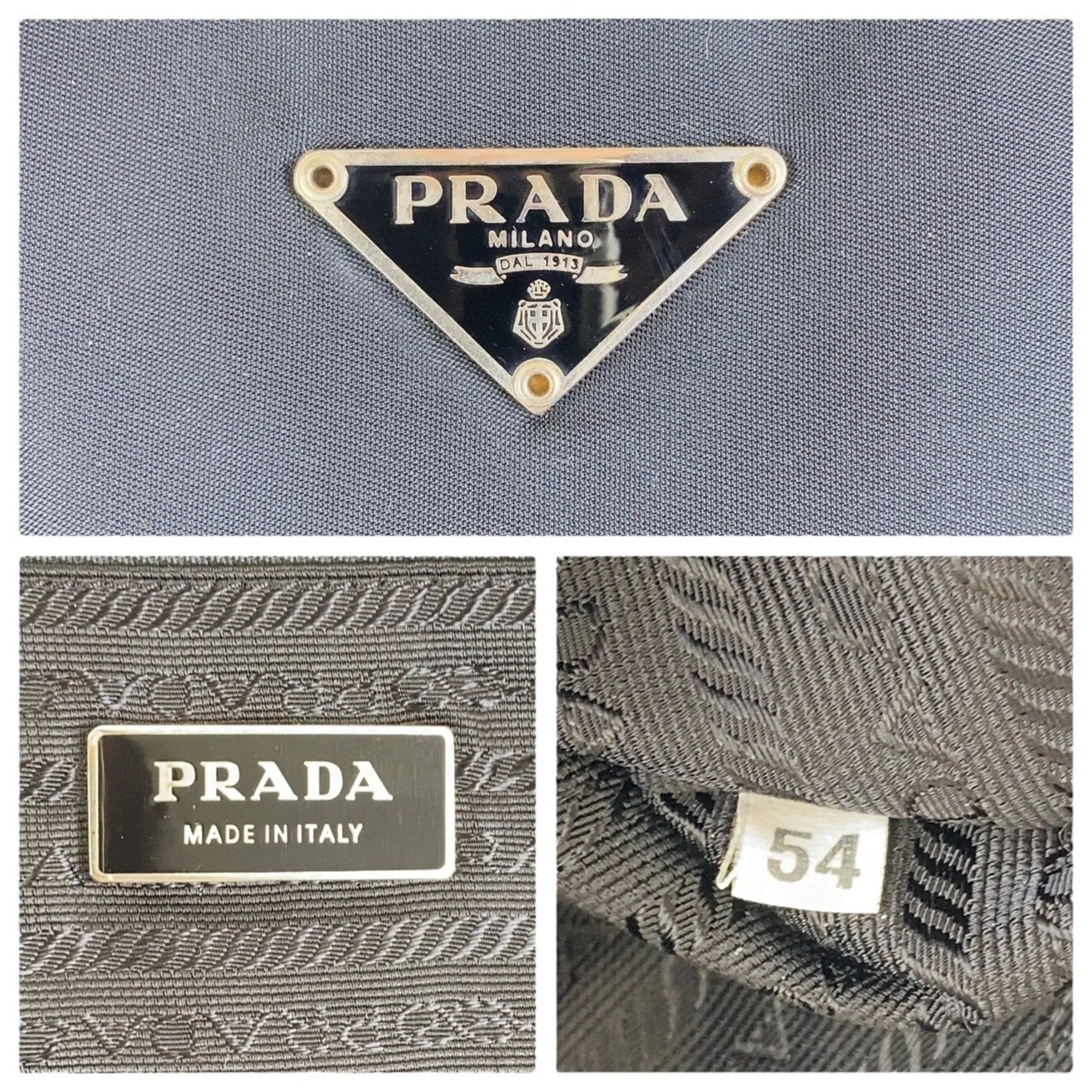Prada Nylon Leather Handbag Shoulder Bag (Pre-Owned)
