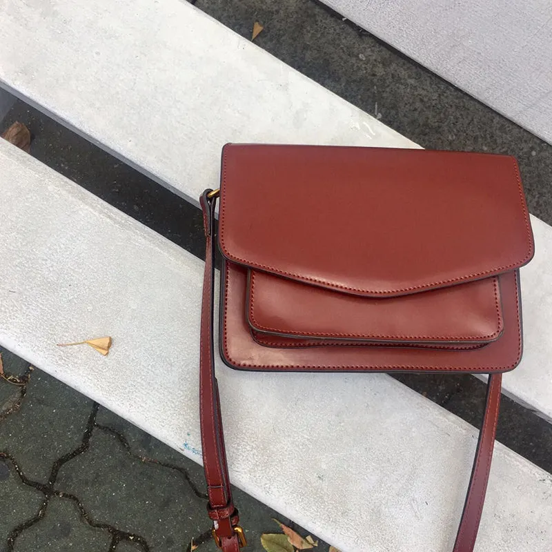 Red Leather Womens Shoulder Bag Purse Crossbody Bag For Women