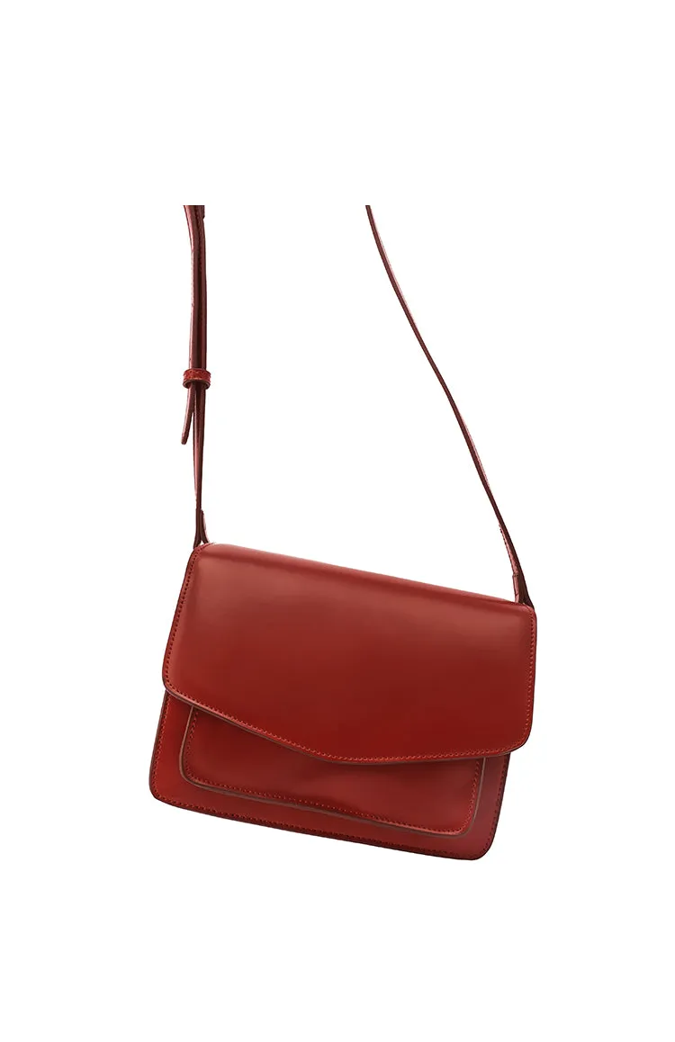Red Leather Womens Shoulder Bag Purse Crossbody Bag For Women