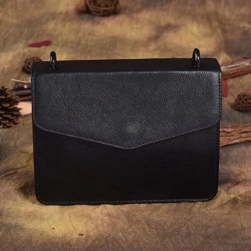 Red Vintage Leather Womens Chain Shoulder Bag Brown Side Bag Cross body Purse for Ladies