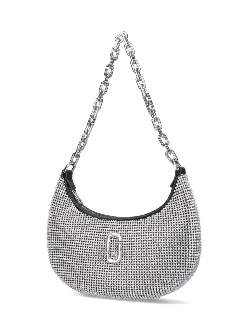 Rhinestone Small Curve' Shoulder Bag ?Silver