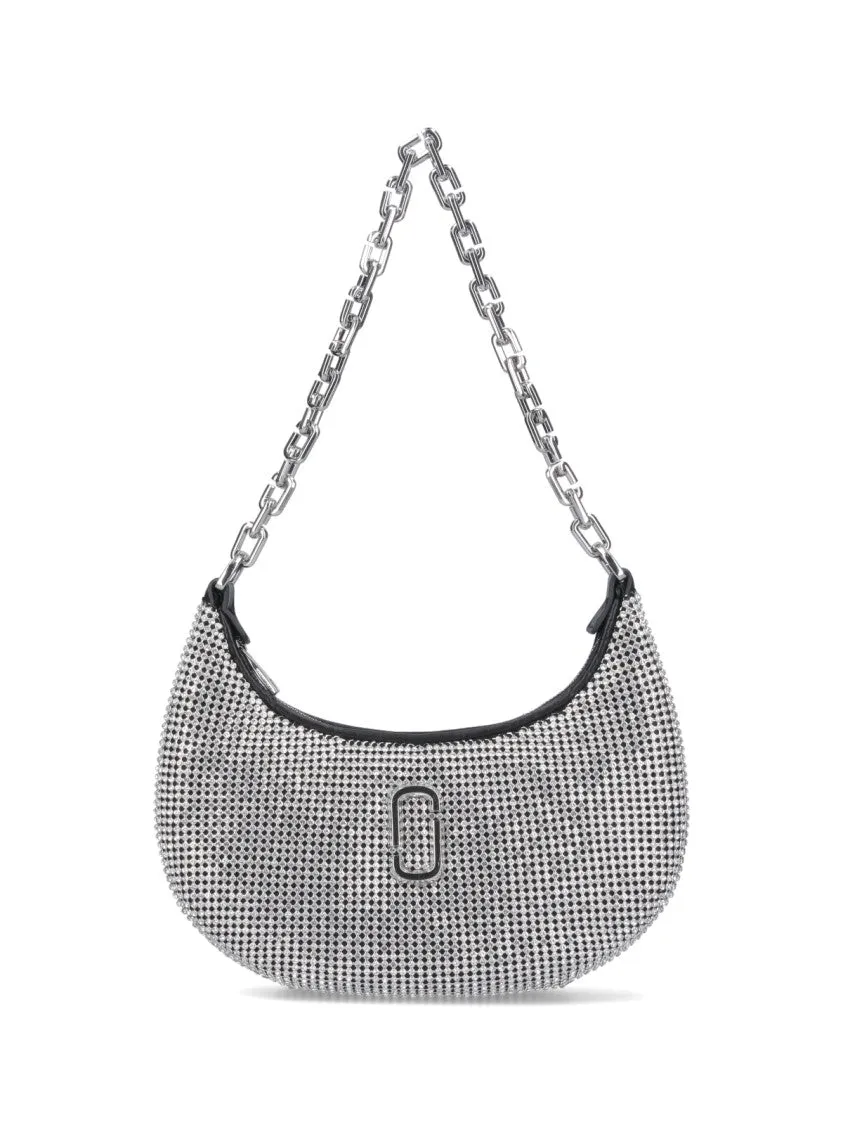 Rhinestone Small Curve' Shoulder Bag ?Silver