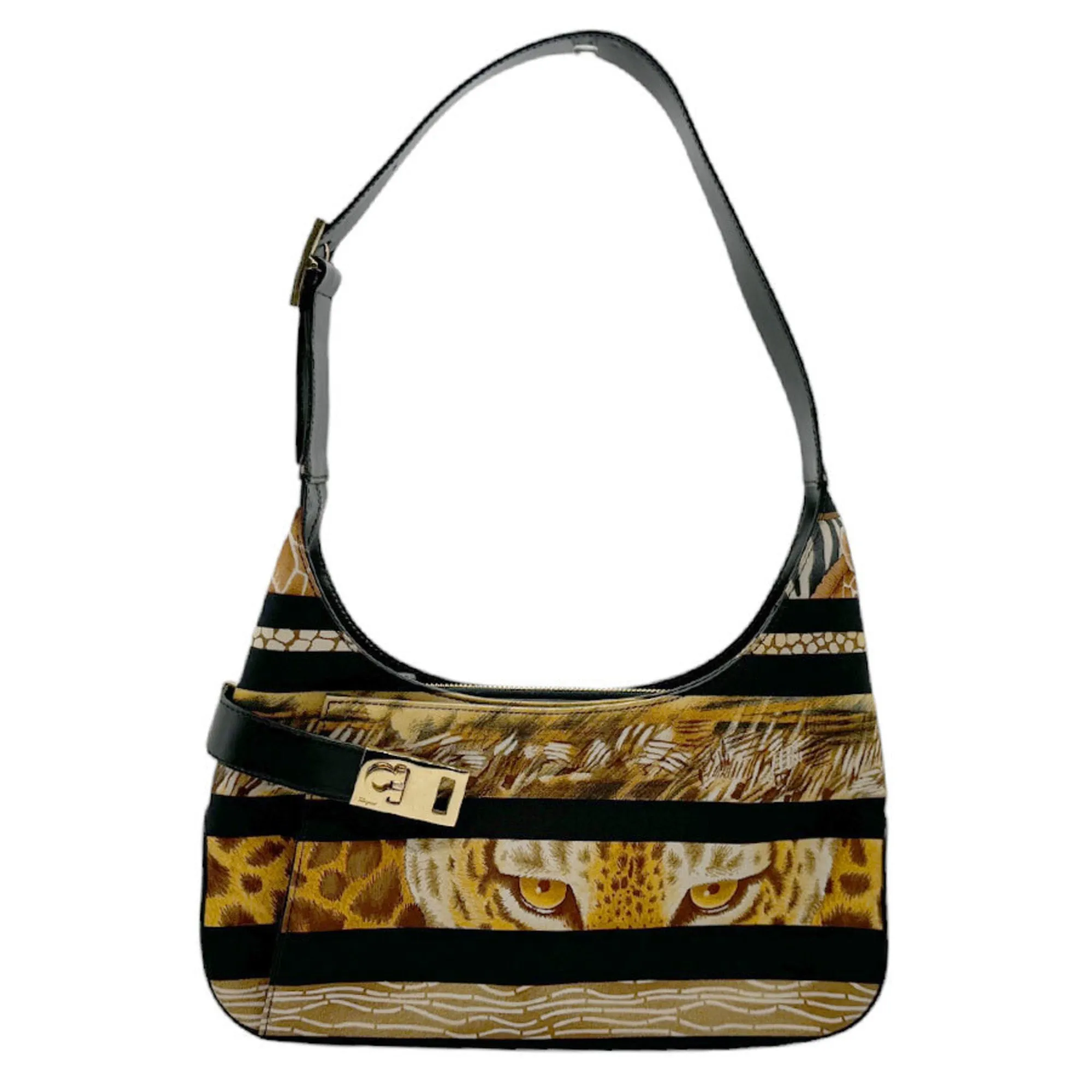 Salvatore Ferragamo   Canvas Leather Shoulder Bag (Pre-Owned)