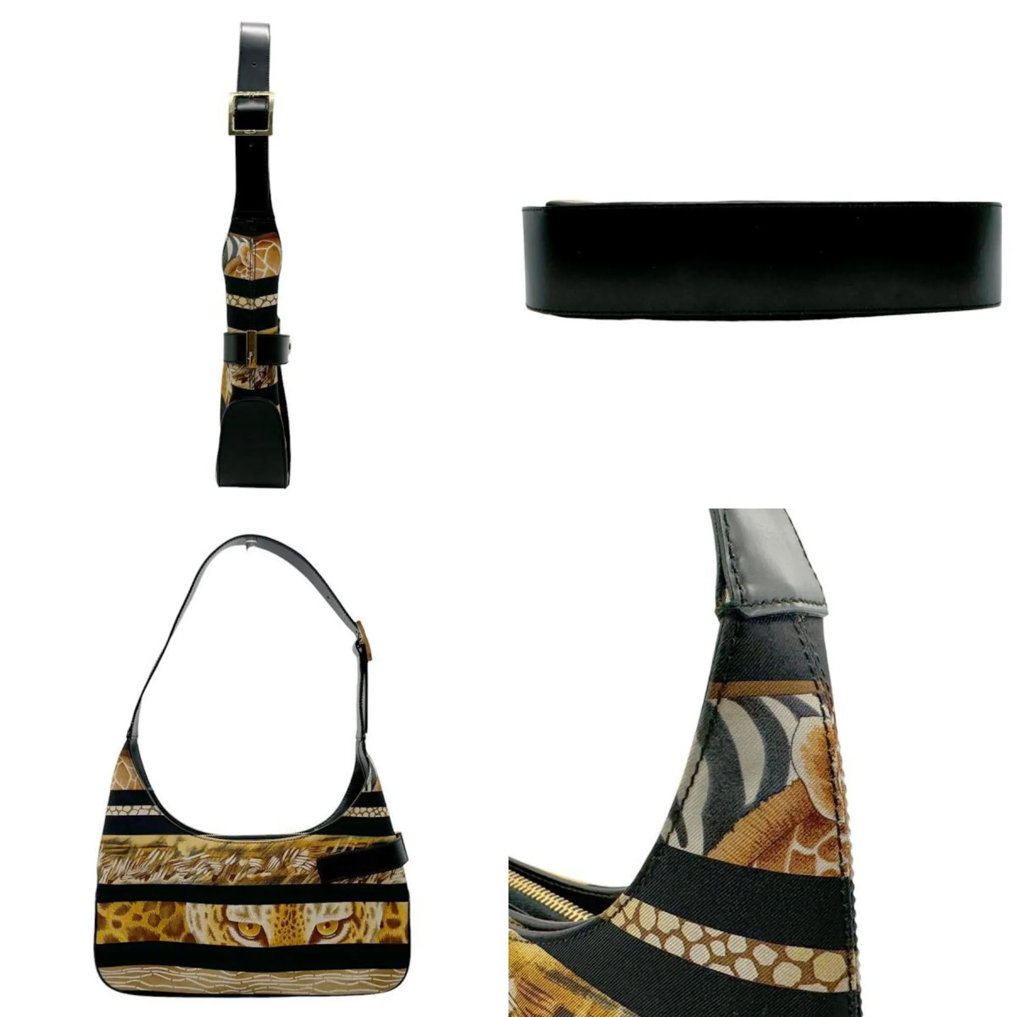 Salvatore Ferragamo   Canvas Leather Shoulder Bag (Pre-Owned)