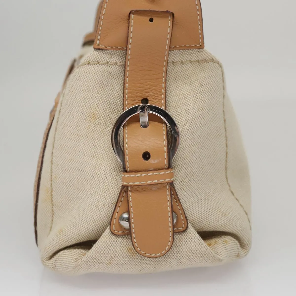Salvatore Ferragamo Gancini Canvas Shoulder Bag (Pre-Owned)