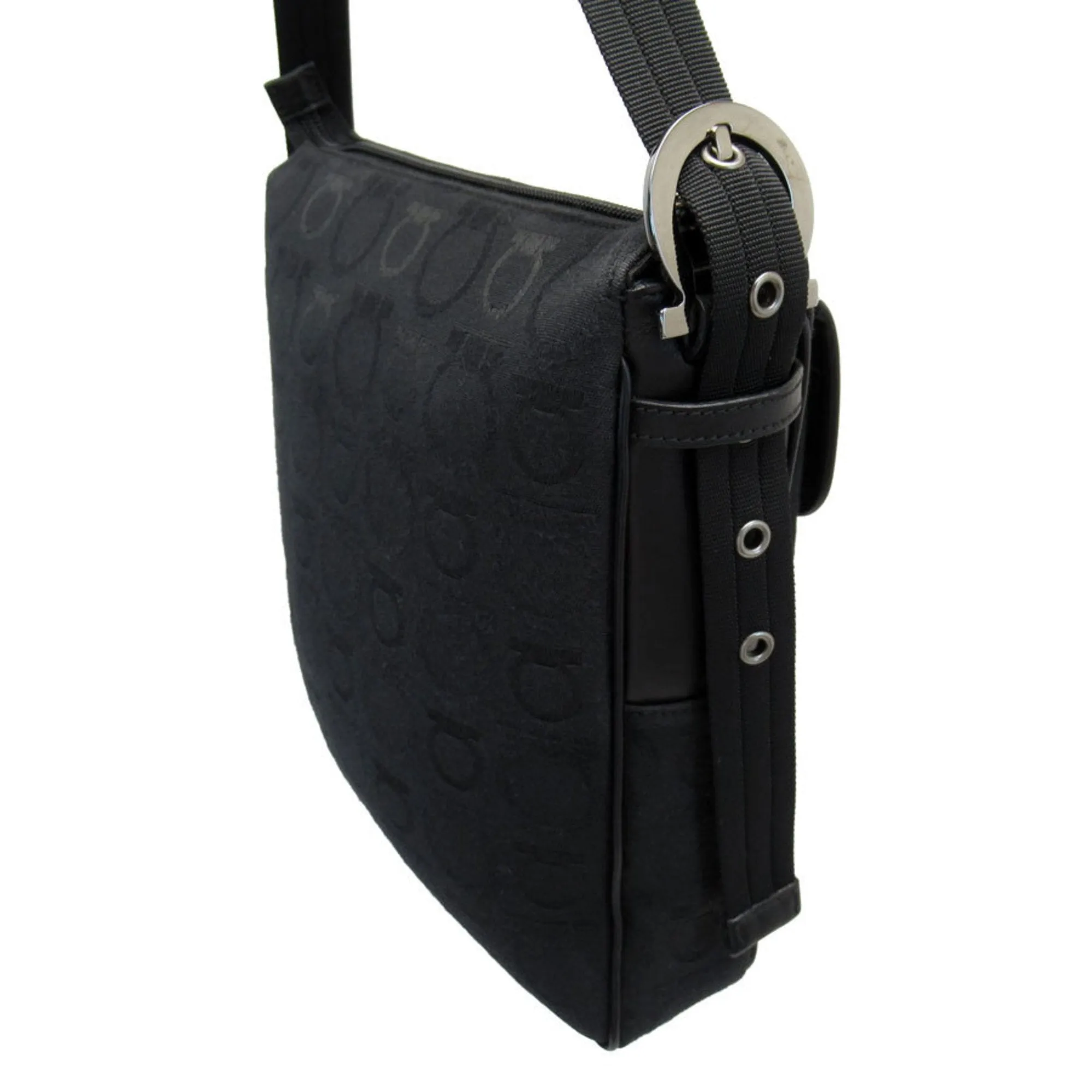 Salvatore Ferragamo Gancini  Canvas Shoulder Bag (Pre-Owned)