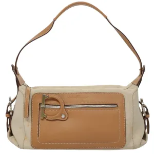 Salvatore Ferragamo Gancini Canvas Shoulder Bag (Pre-Owned)