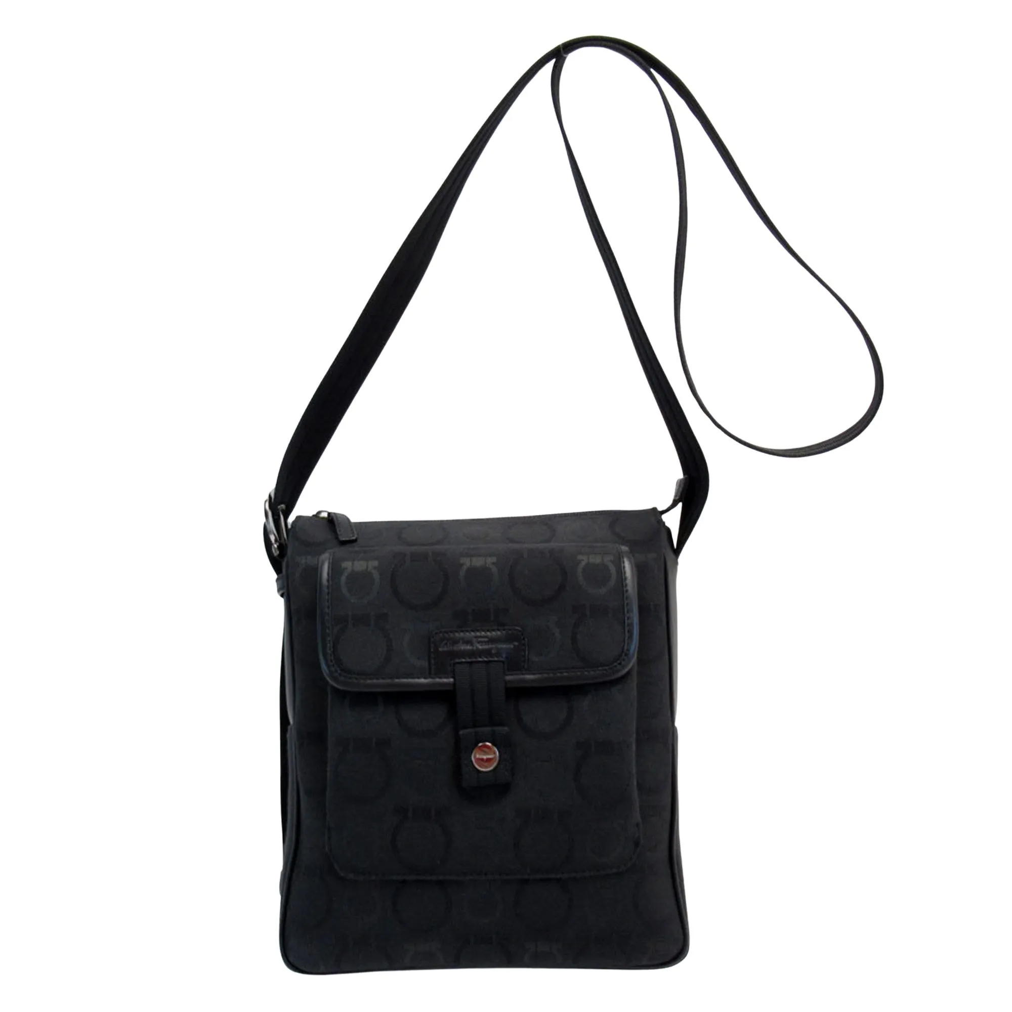 Salvatore Ferragamo Gancini  Canvas Shoulder Bag (Pre-Owned)