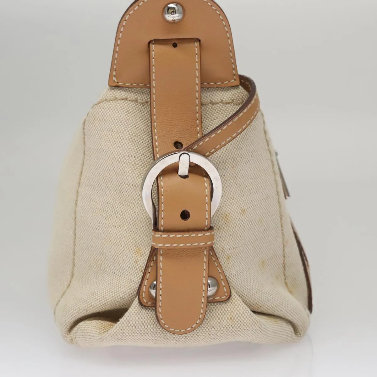 Salvatore Ferragamo Gancini Canvas Shoulder Bag (Pre-Owned)