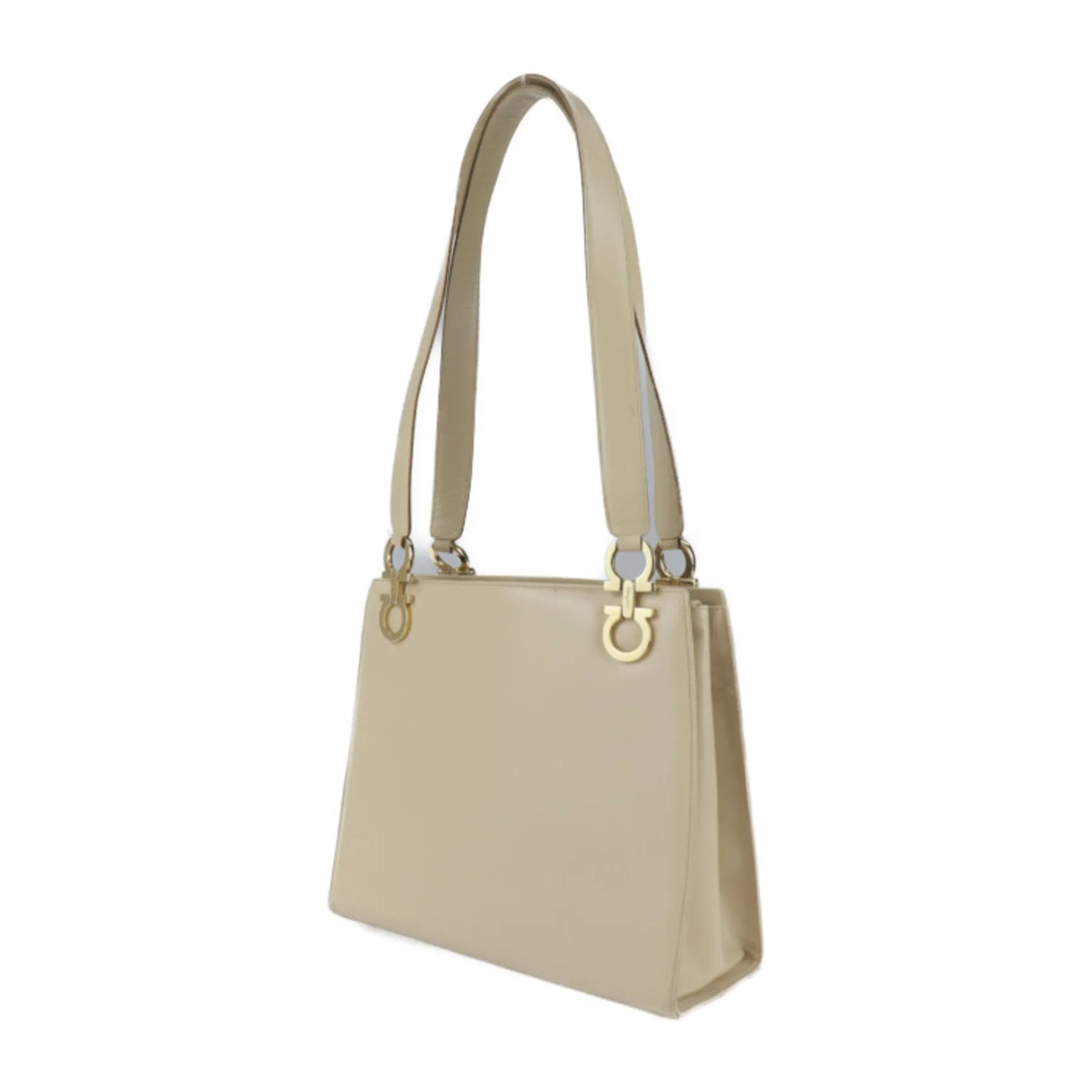 Salvatore Ferragamo Gancini  Leather Handbag Shopping Bag Shoulder Bag Tote Bag (Pre-Owned)