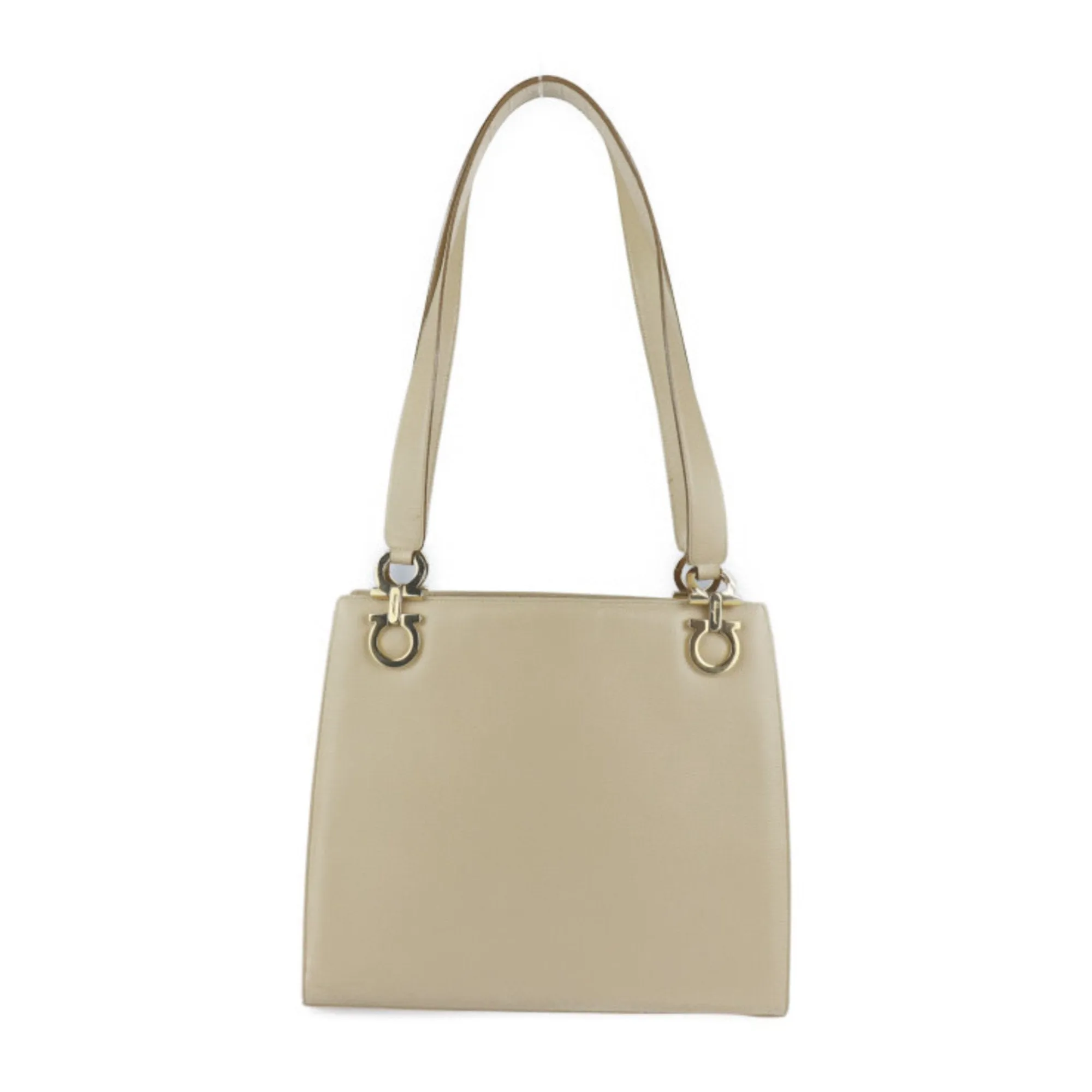 Salvatore Ferragamo Gancini  Leather Handbag Shopping Bag Shoulder Bag Tote Bag (Pre-Owned)