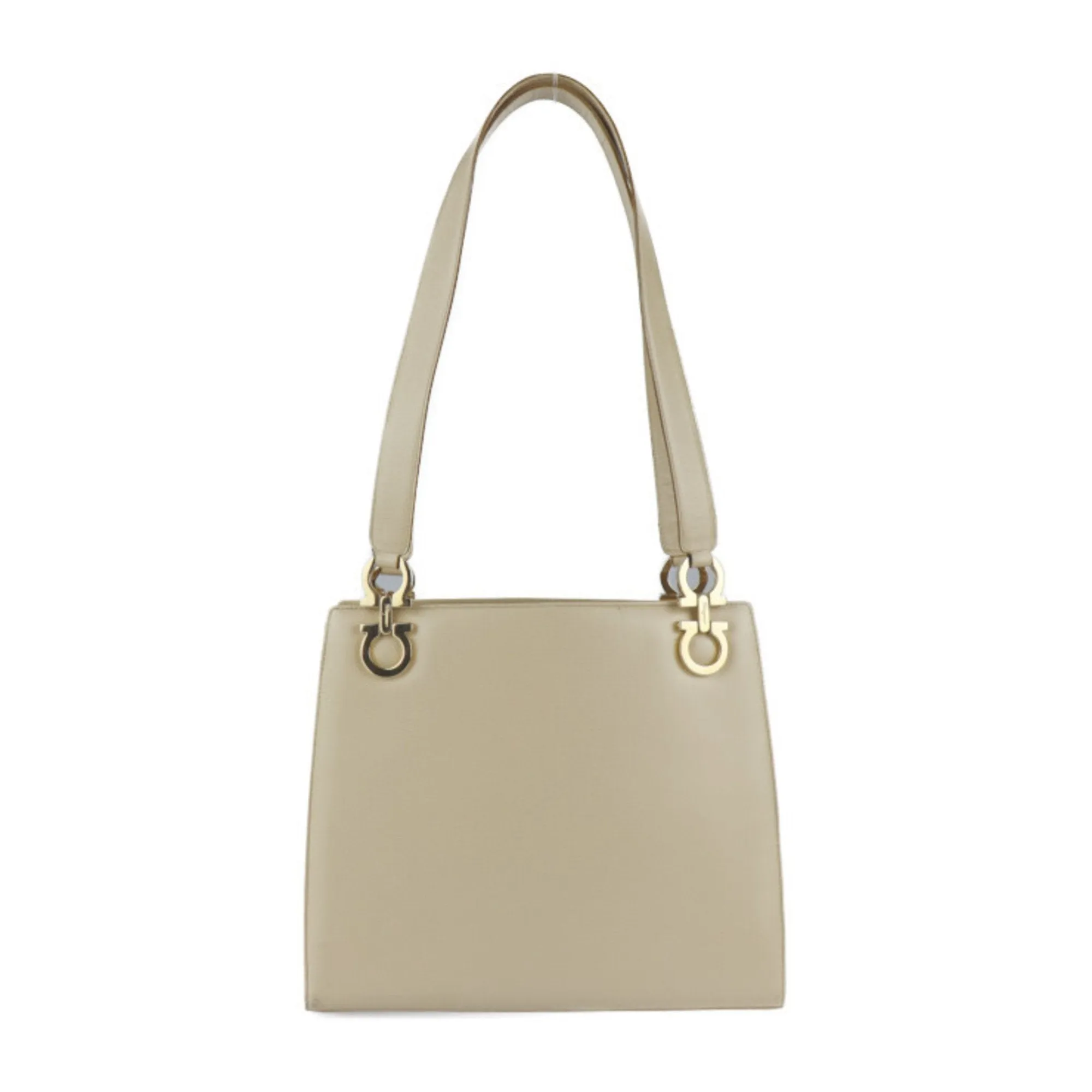 Salvatore Ferragamo Gancini  Leather Handbag Shopping Bag Shoulder Bag Tote Bag (Pre-Owned)