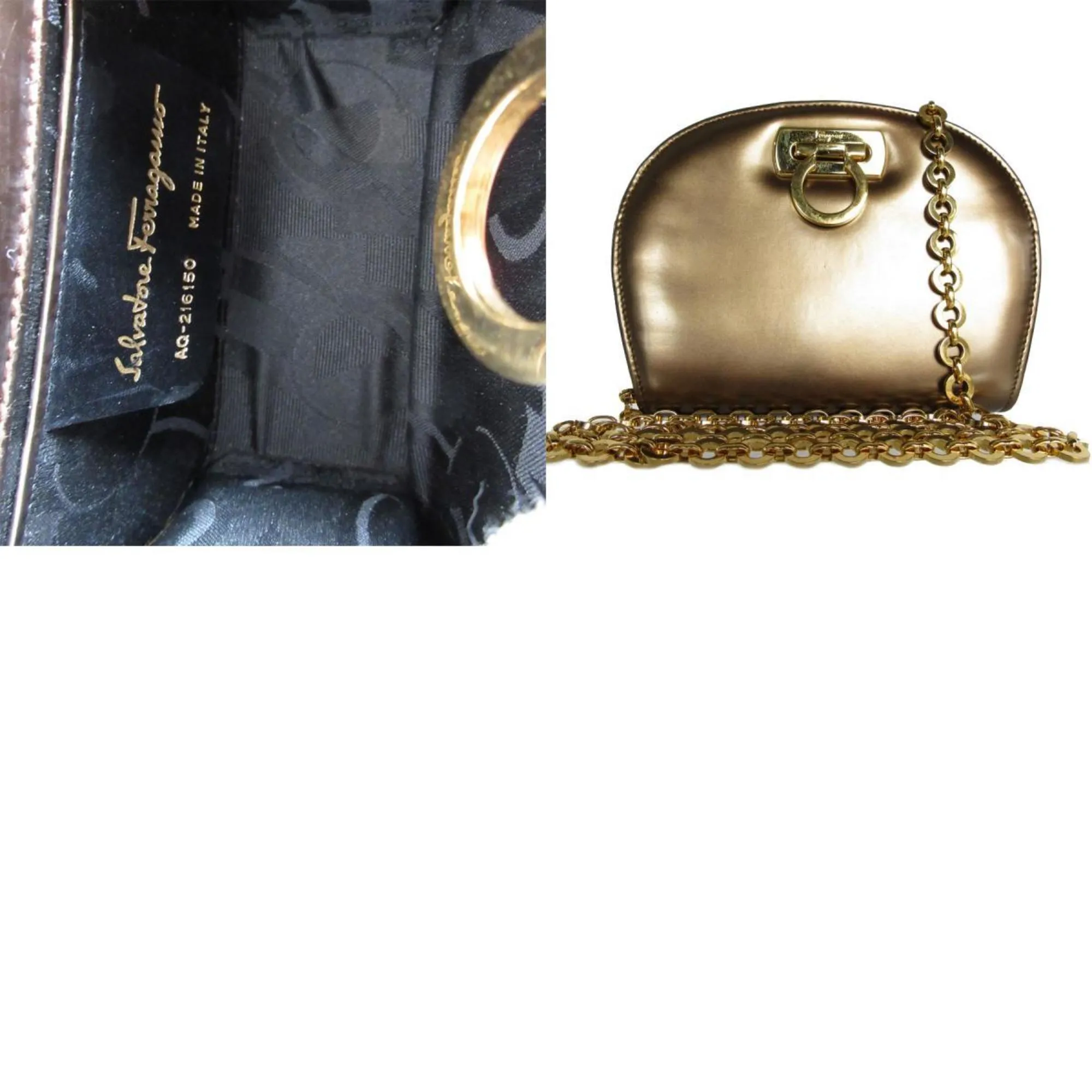 Salvatore Ferragamo Gancini Leather Shoulder Bag (Pre-Owned)