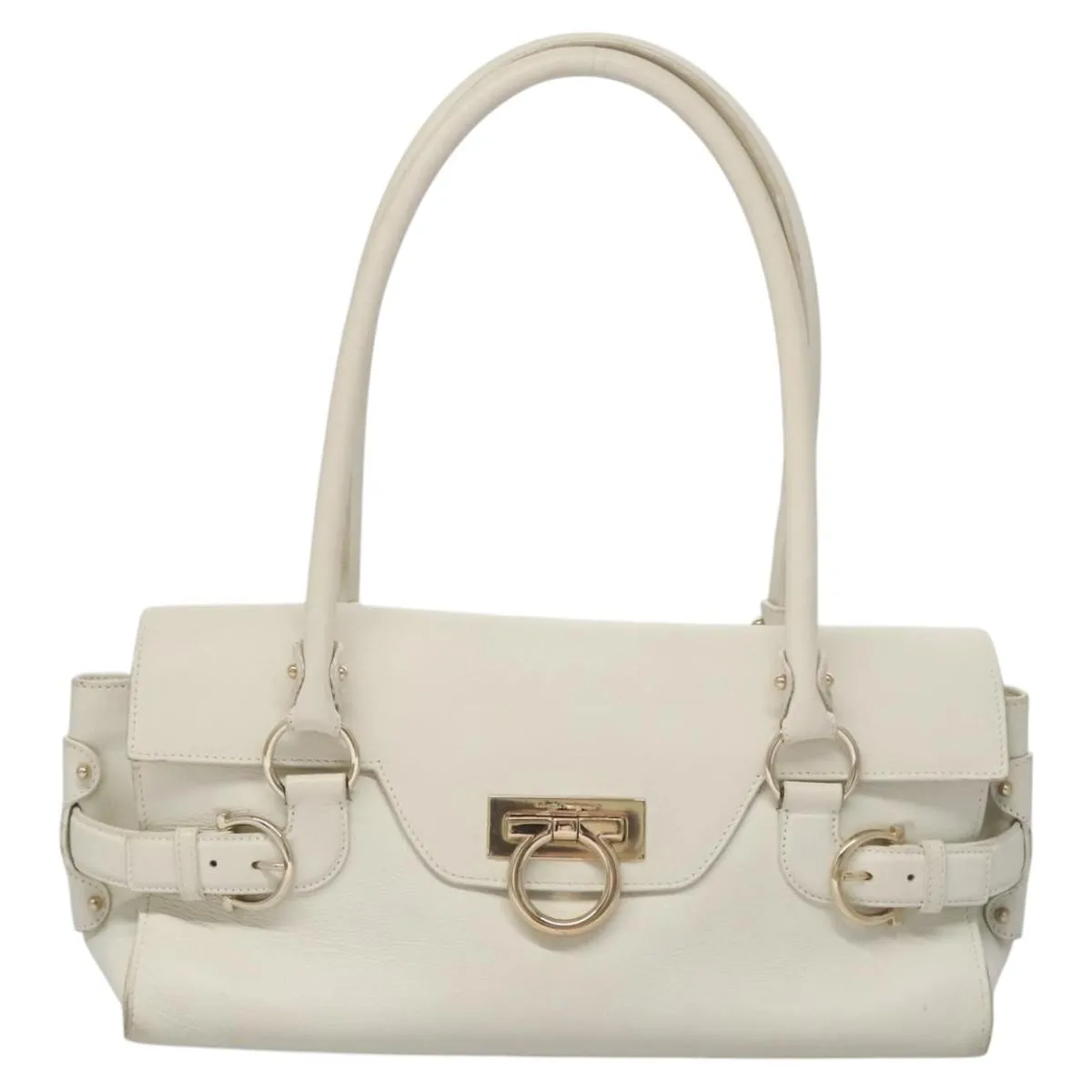 Salvatore Ferragamo Gancini Leather Shoulder Bag (Pre-Owned)