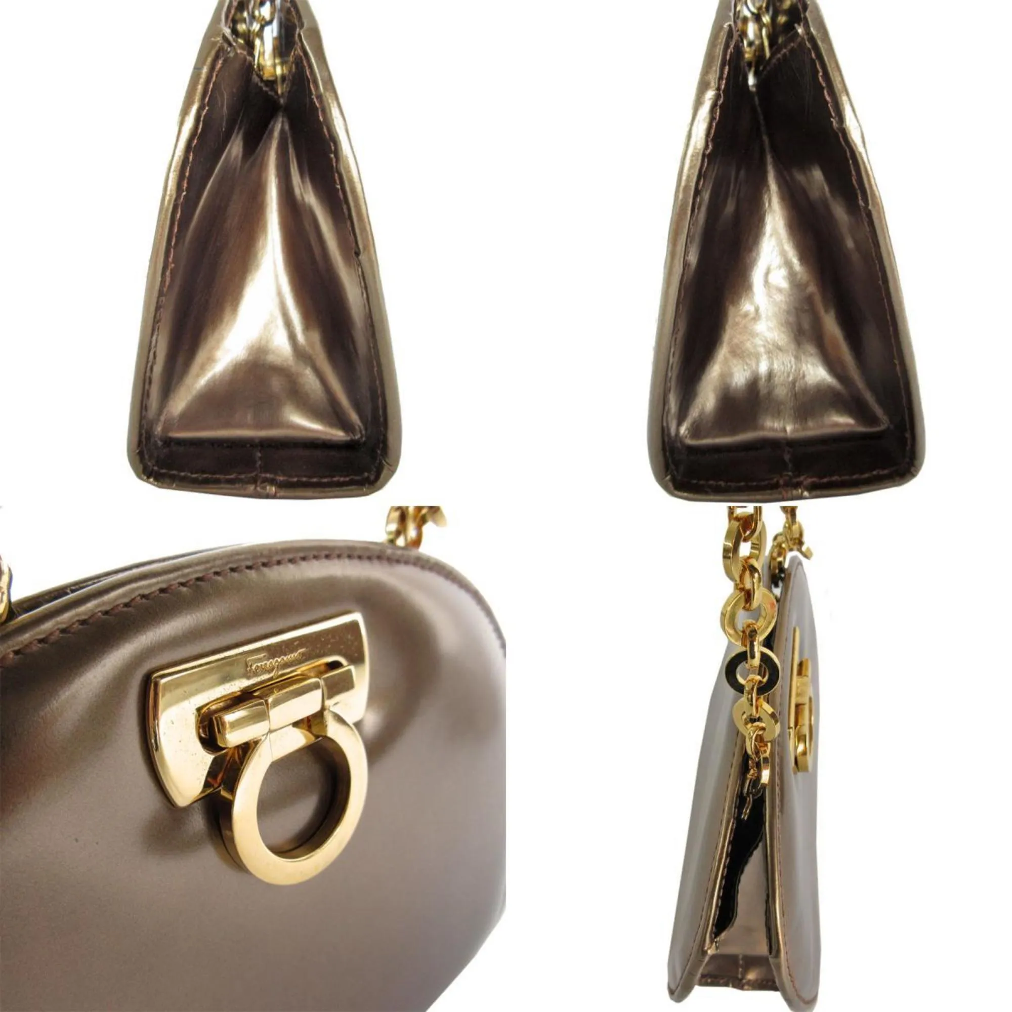 Salvatore Ferragamo Gancini Leather Shoulder Bag (Pre-Owned)