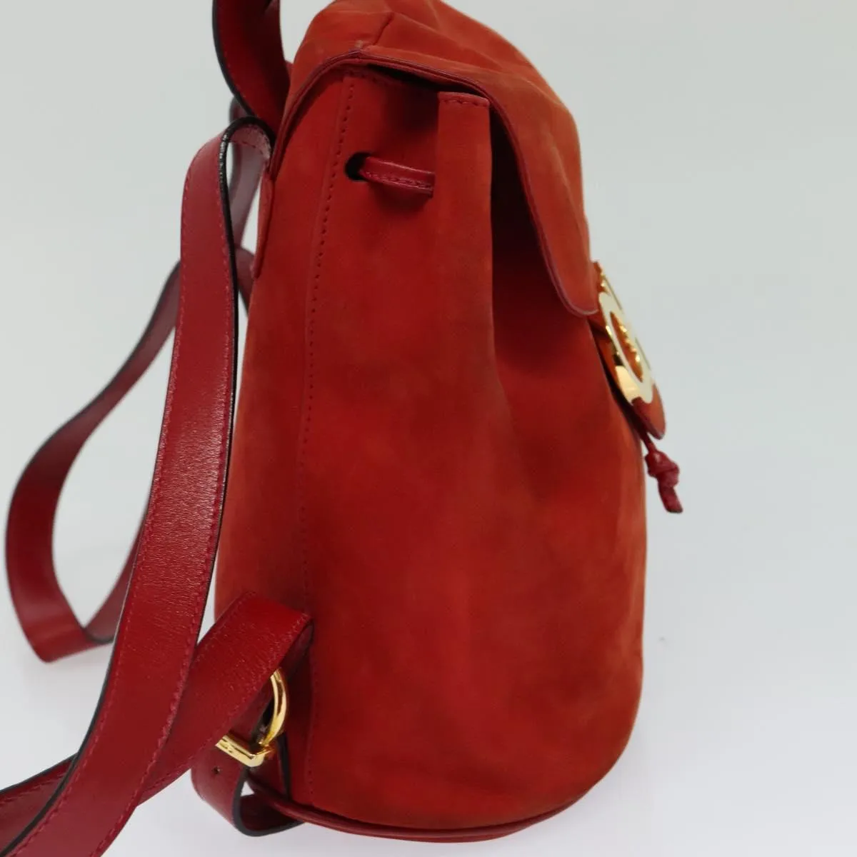 Salvatore Ferragamo Gancini Suede Backpack Bag (Pre-Owned)