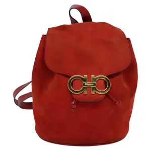 Salvatore Ferragamo Gancini Suede Backpack Bag (Pre-Owned)