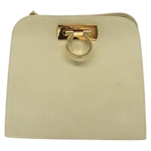 Salvatore Ferragamo Gancini Suede Shoulder Bag (Pre-Owned)