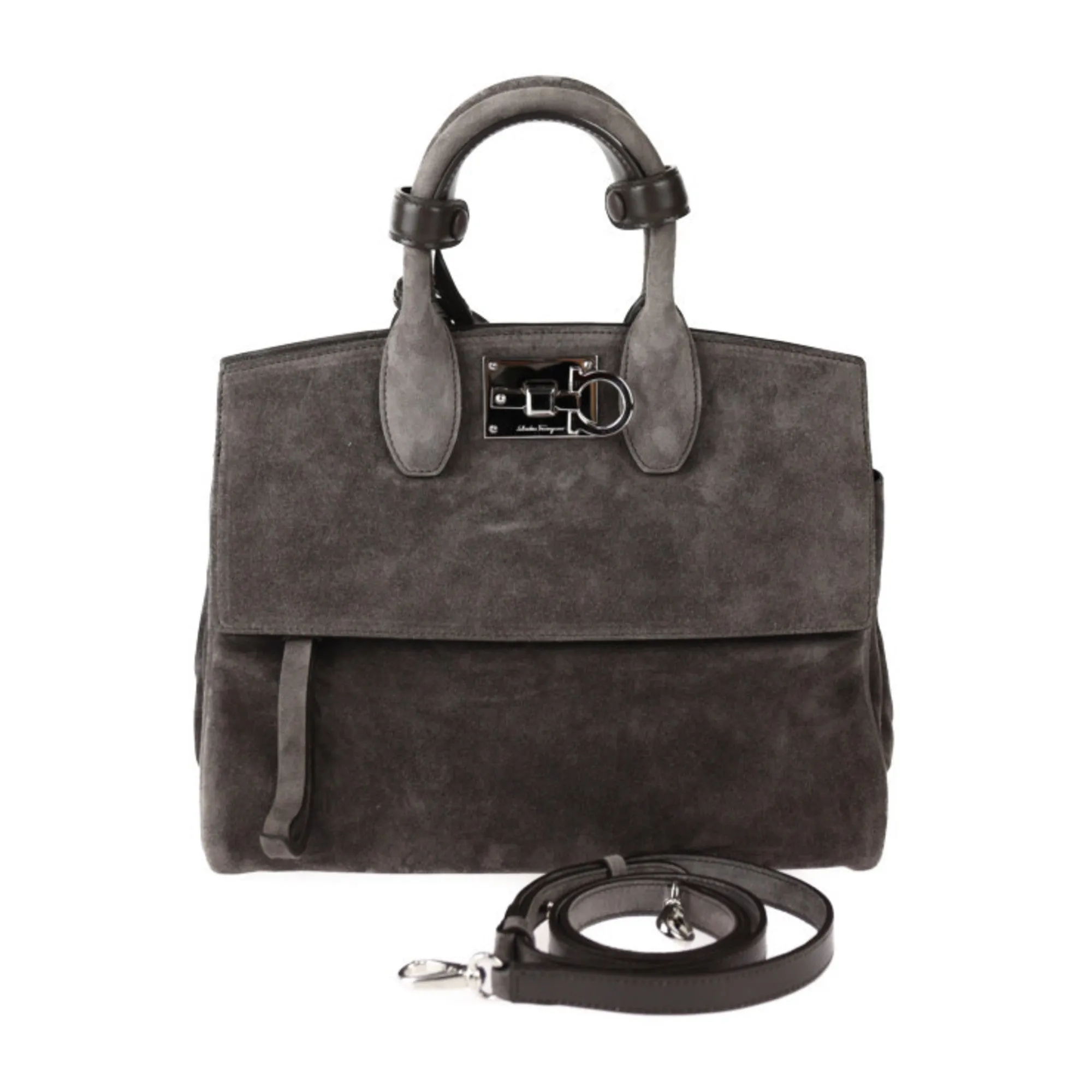Salvatore Ferragamo  Suede Handbag Shoulder Bag (Pre-Owned)