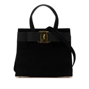 Salvatore Ferragamo Suede Handbag Shoulder Bag (Pre-Owned)