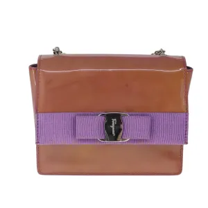 Salvatore Ferragamo Vara  Patent Leather Shoulder Bag (Pre-Owned)