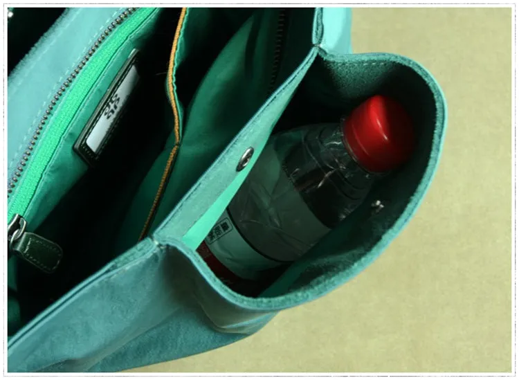 Small Womens Green Nylon Leather Crossbody Handbag Purse Bucket Green Nylon Shoulder Bag Purse for Ladies