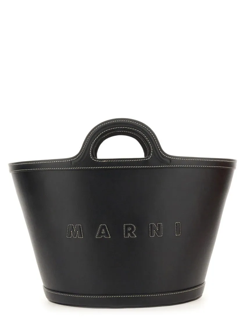 Structured Black Shoulder Bag With Double Top Handle