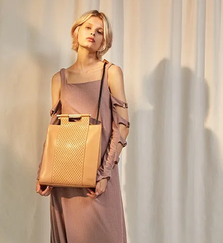 Stylish Leather Beige Large Womens Handbag Crossbody Bag Purse Shoulder Bag for Women