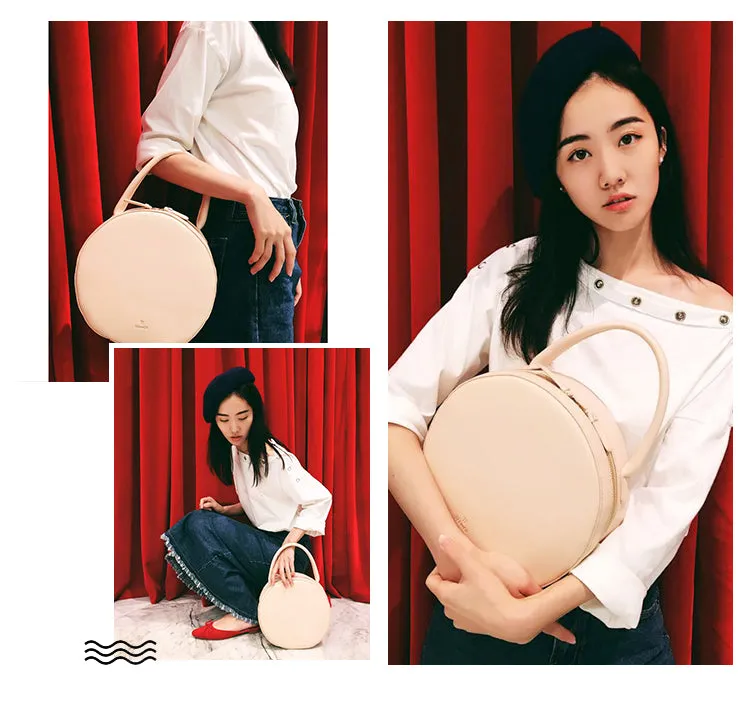 Stylish LEATHER WOMENs Circle Handbags SHOULDER BAG Purse FOR WOMEN