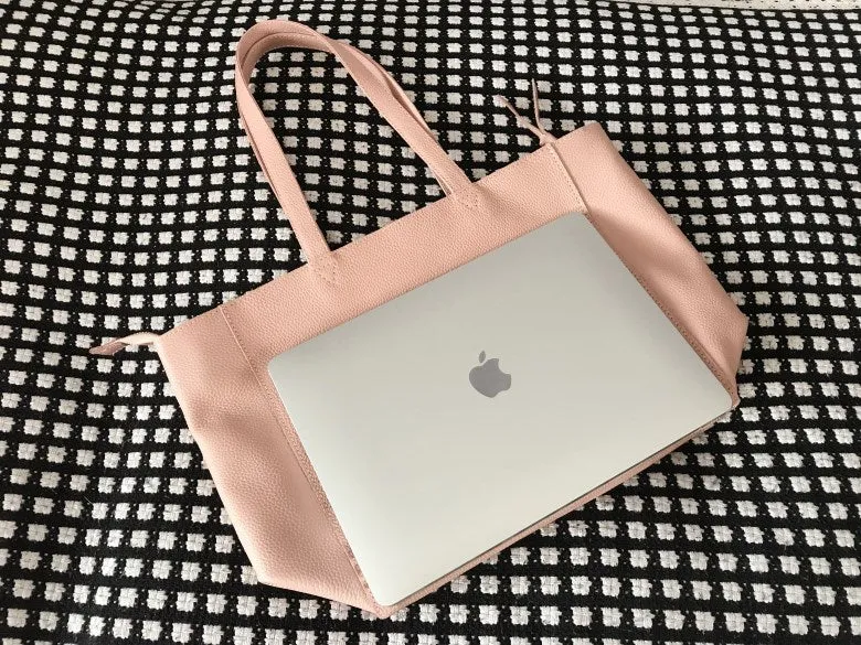 Stylish Womens Pink Leather Tote Bag Shoulder Tote Bag Pink Tote Purse For Women