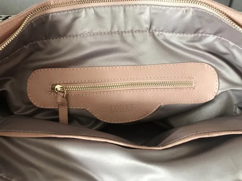 Stylish Womens Pink Leather Tote Bag Shoulder Tote Bag Pink Tote Purse For Women