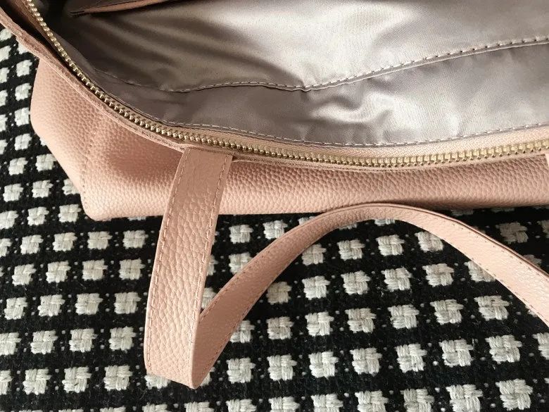 Stylish Womens Pink Leather Tote Bag Shoulder Tote Bag Pink Tote Purse For Women