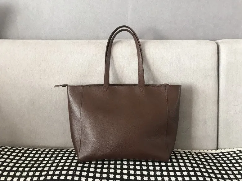 Stylish Womens Pink Leather Tote Bag Shoulder Tote Bag Pink Tote Purse For Women