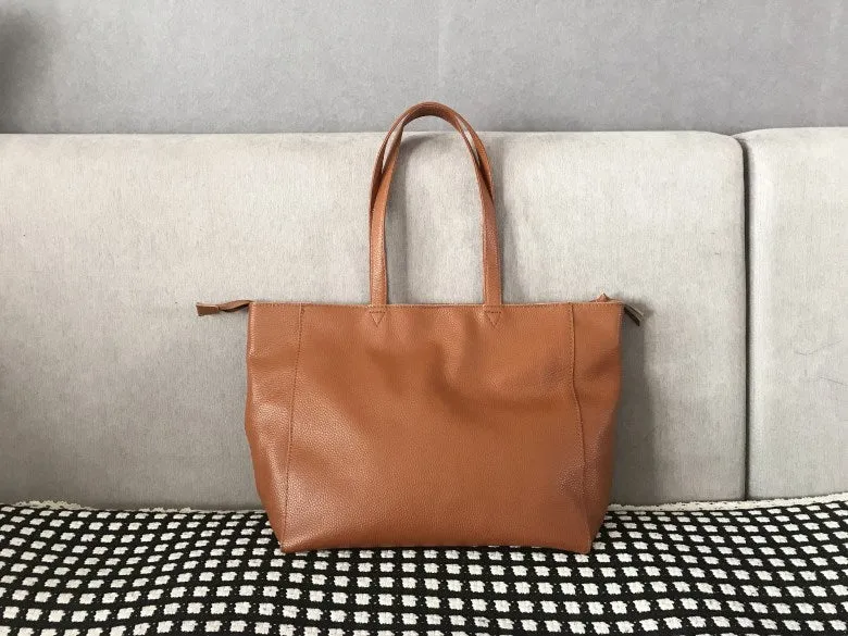 Stylish Womens Pink Leather Tote Bag Shoulder Tote Bag Pink Tote Purse For Women