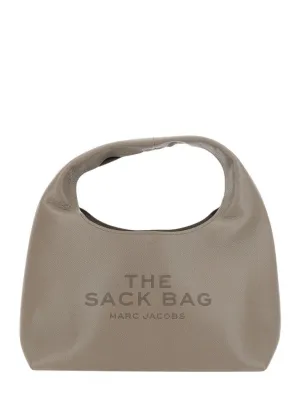 Textured Leather Sack With Bold Lettering