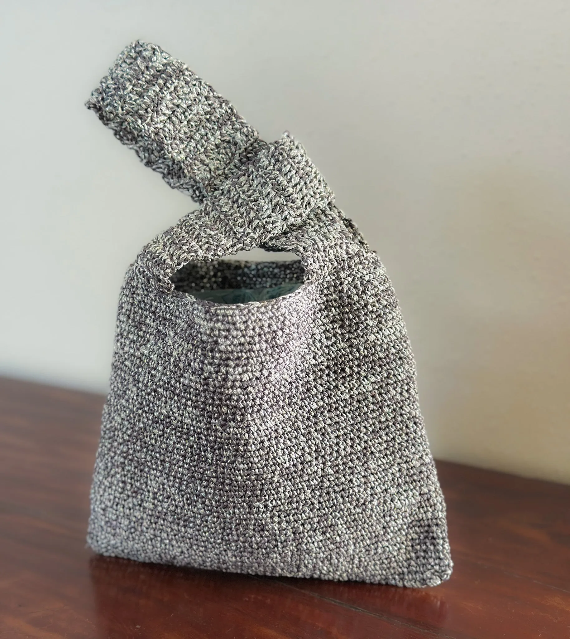 Therese Handwoven Bag -Grey/Silver