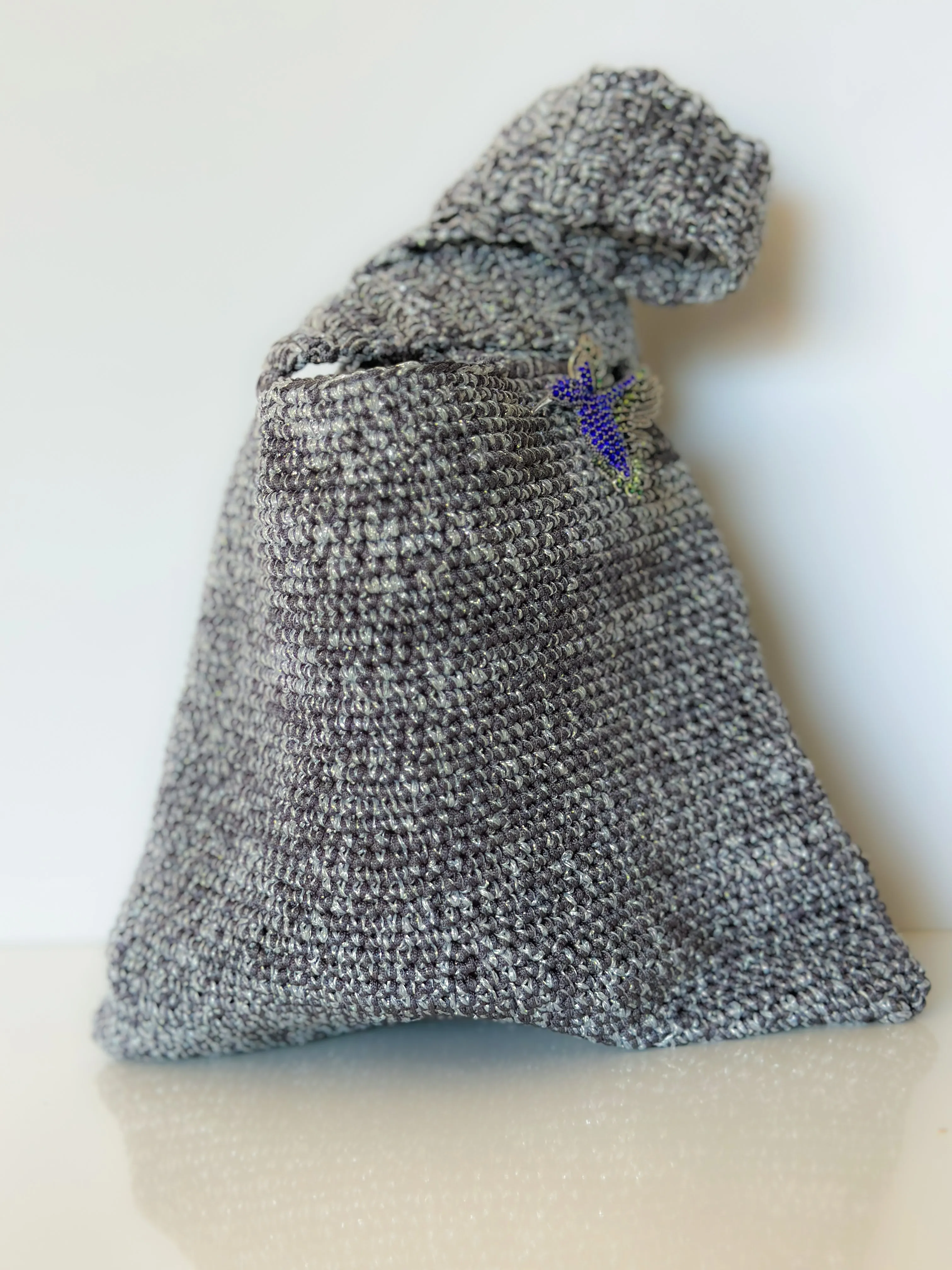 Therese Handwoven Bag -Grey/Silver