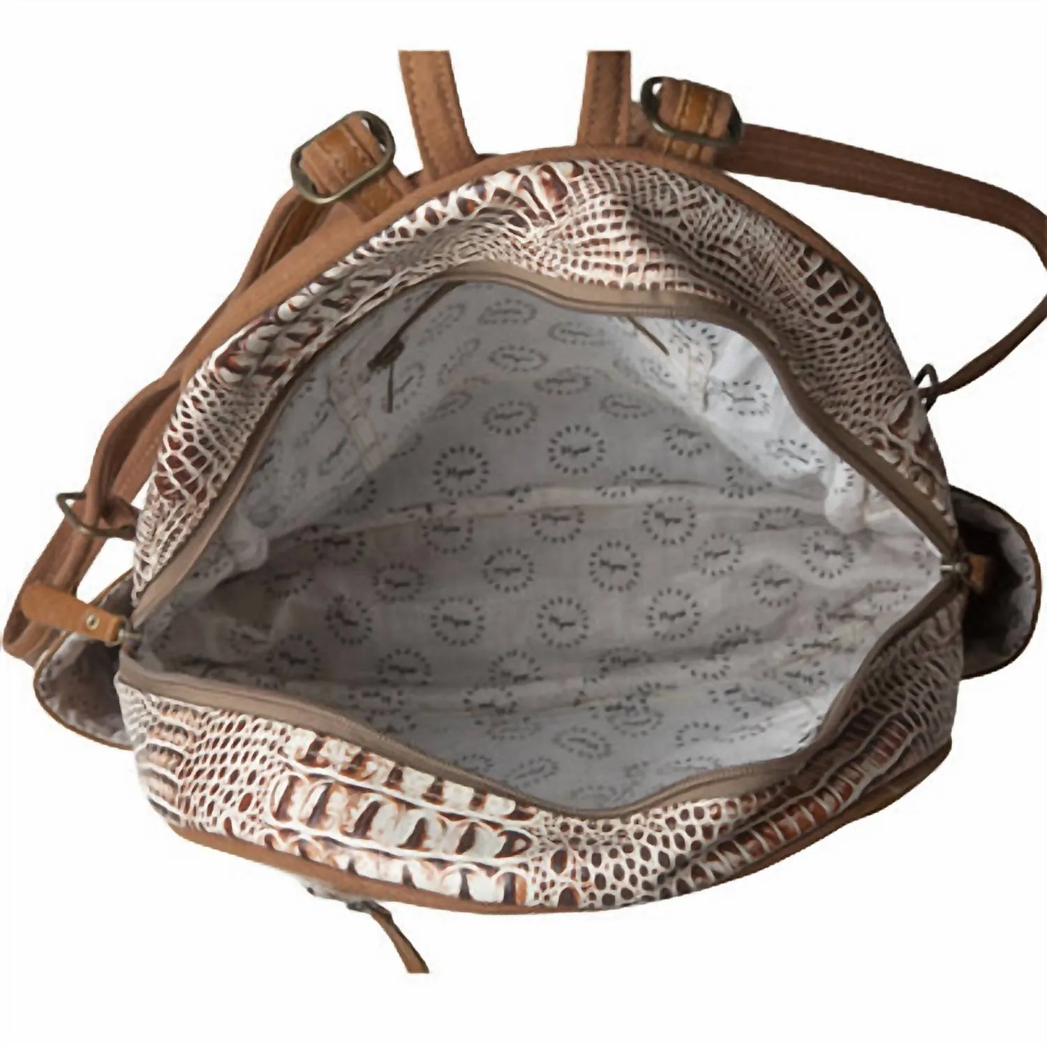 Trophy Hand Tooled Bag In Brown/ivory