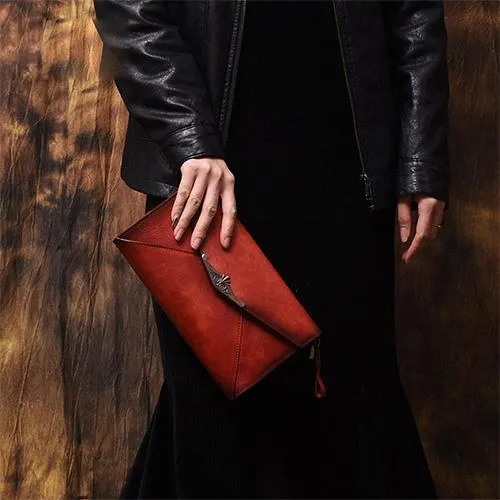 Vintage Black Leather Wallet Womens Clutch Wallet With Strap Purse Green Shoulder Bag