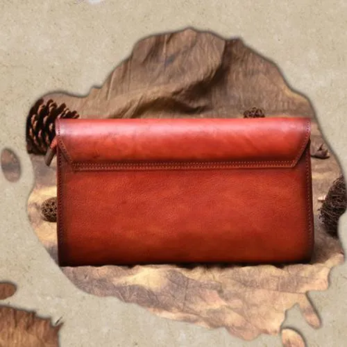 Vintage Black Leather Wallet Womens Clutch Wallet With Strap Purse Green Shoulder Bag