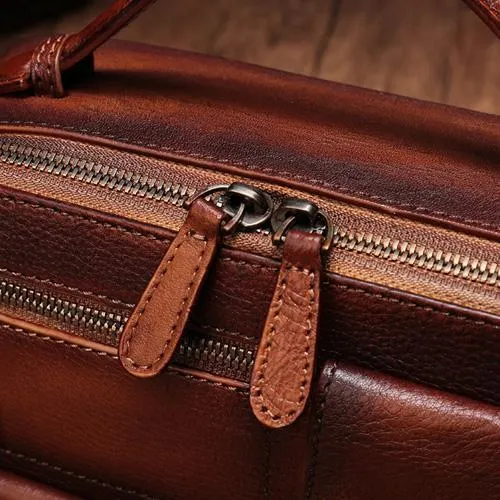 Vintage Brown Womens Leather Satchel Handbag Green Leather Side Shoulder Bag for Ladies