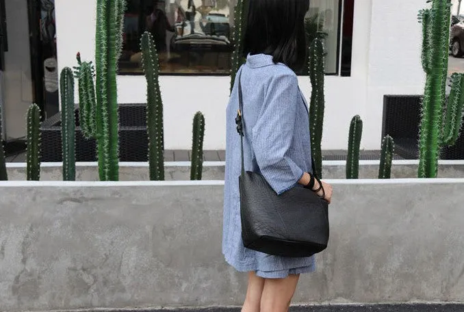Vintage LEATHER WOMEN Bucket Shoulder Purse SHOULDER BAG Purse FOR WOMEN