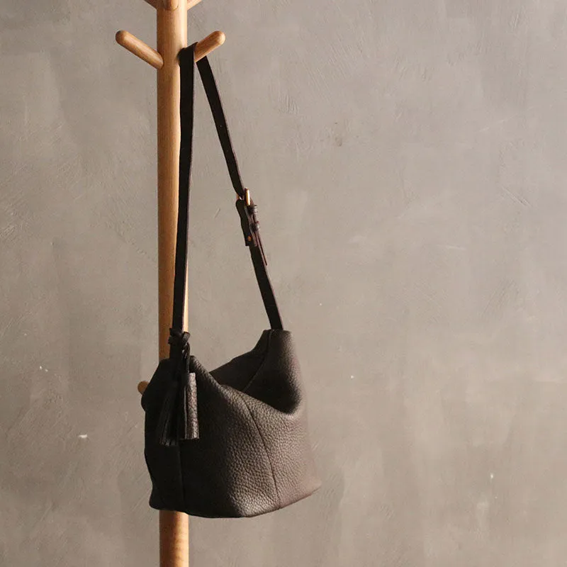 Vintage LEATHER WOMEN Bucket Shoulder Purse SHOULDER BAG Purse FOR WOMEN