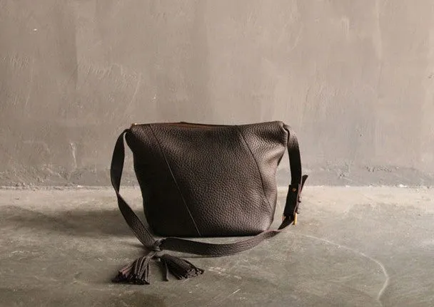 Vintage LEATHER WOMEN Bucket Shoulder Purse SHOULDER BAG Purse FOR WOMEN