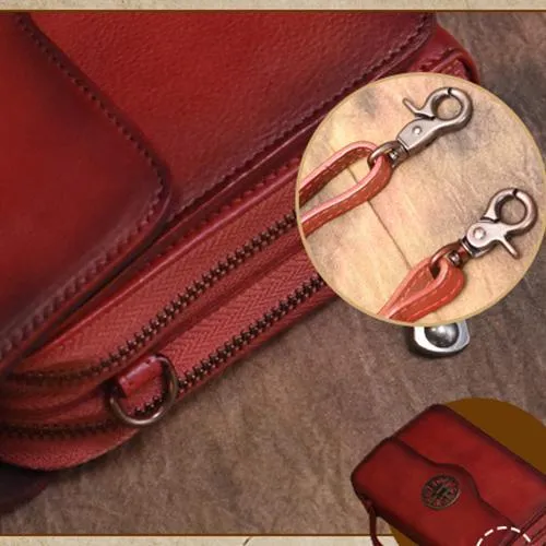 Vintage Womens Brown Leather Satchel Crossbody Bag Small Vintage Style Shoulder Bags for Ladies