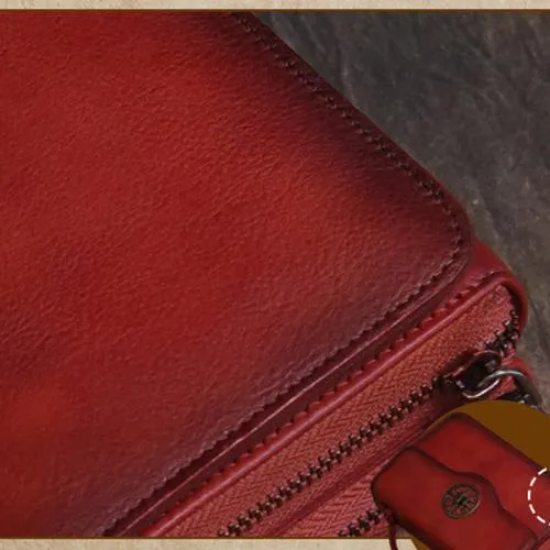 Vintage Womens Brown Leather Satchel Crossbody Bag Small Vintage Style Shoulder Bags for Ladies