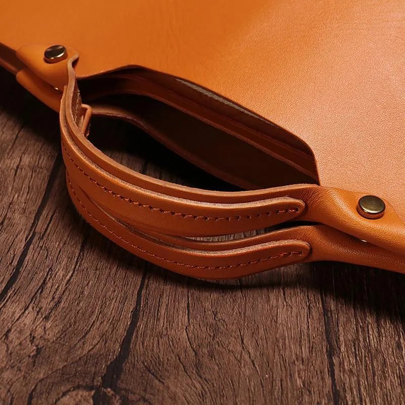 Vintage Womens Brown Leather Tote Purse 12" Shoulder Green Tote Handbags Bags for Ladies
