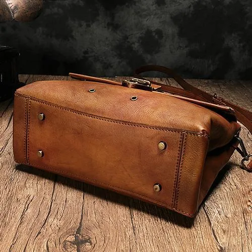 Vintage Womens Green Leather Satchel Handbags Purse Shoulder Crossbody Bags for Ladies