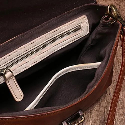 Vintage Womens Green Leather Satchel Handbags Purse Shoulder Crossbody Bags for Ladies